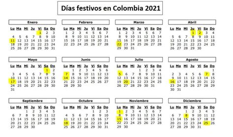 Calendario Colombia Con Festivos Marzo Eada Neilla