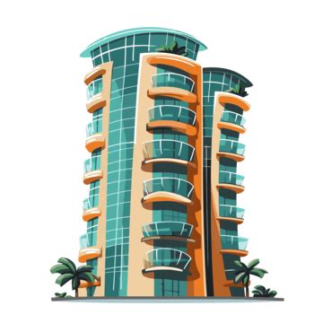 Condo Clipart Cartoon Vector Image Of An Attractive Apartment Tower ...