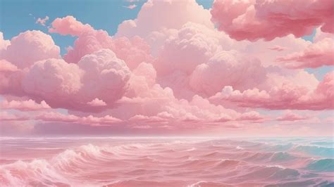 Premium Photo | Pink Clouds on a Blue Sky Dawn Hues Baby Pink Soft ...