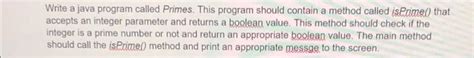 Solved Write A Java Program Called Primes This Program Chegg