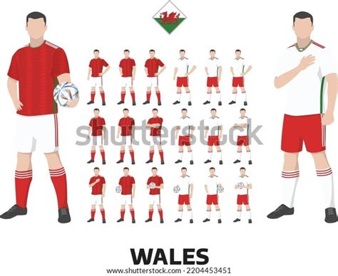 Wales Football Team Kit Home Kit Stock Vector Royalty Free 2204453451