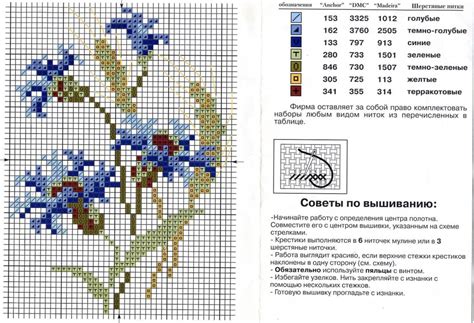 Вышивка шерстяными нитками: цветы и их схемы