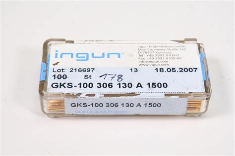 Preview: INGUN GKS-100-0143, GKS-100306130A1500, Kontaktstift (1PE ...
