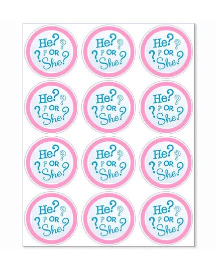 Pre Cut Edible Gender Reveal Cupcake Toppers Picclick Uk