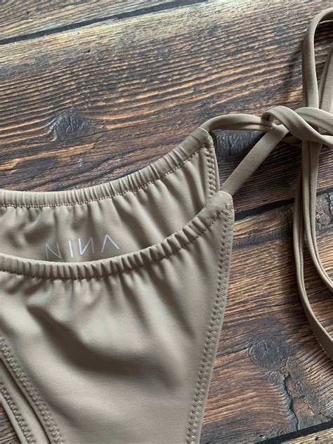 JANE BOTTOM White Beige Bikini Bottom Tie Up Bikini Cute Bikini Cheeky Etsy