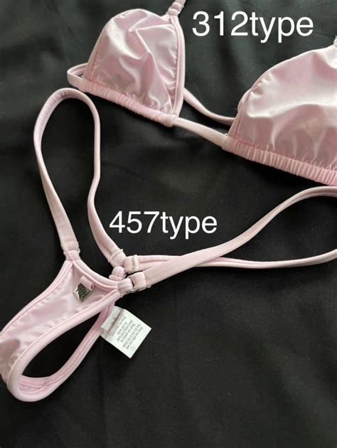 wicked Weasel① Sheer Vision 312 Tri Top 457 Micro Bottom Bikini pink XS size Made in Australia