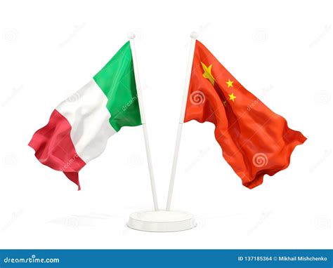 Two Waving Flags Of Italy And China Stock Illustration Illustration