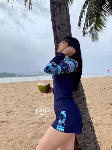 Đồ bơi tay dài chống nắng giữ nhiệt họa tiết mùa hè P P Bikini Thương hiệu đồ bơi nữ đồ