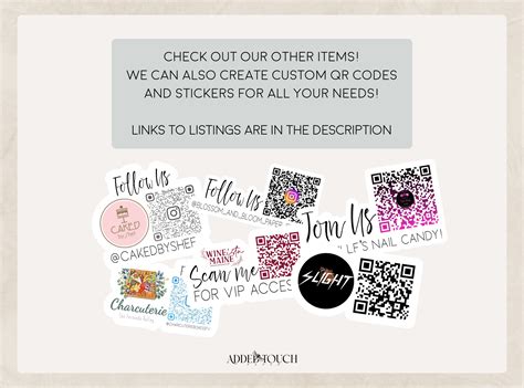 Custom Qr Code Stickers Instagram Qr Code Labels Qr Code Thank You Sticker Small Business