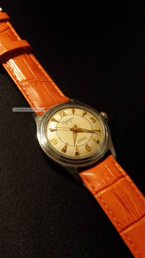 Dugena Armbanduhr Handaufzug Vintage 60er Jahre Lederband