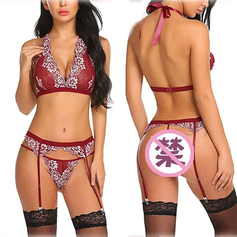 Generic New Sexy Lingerie Sexy Seduction Two Color Lace Three Piece Set Walmart