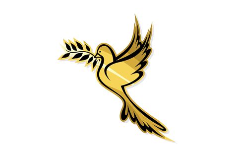 Golden Dove Of Peace Graphic By Rasoldesignstudio · Creative Fabrica