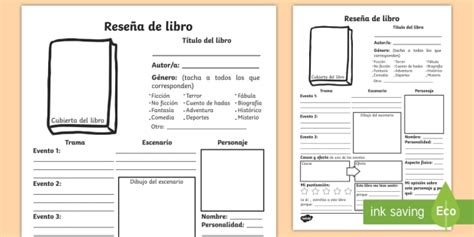 Ficha de actividad Reseña de libro detallada