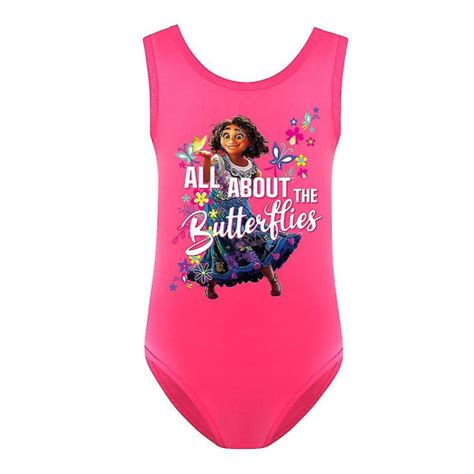 Encanto Mirabel Badkläder i ett stycke Barn Flickor Summer Beach Monokini Bikini Baddräkt Rose