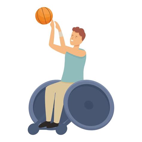 Wheelchair Basketball Player Icon Cartoon Vector Physical Sport