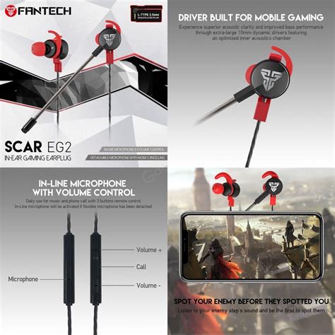 Fantech EG2 Scar 3.5mm Single & Dual Port Gaming Earphone - GadStyle BD