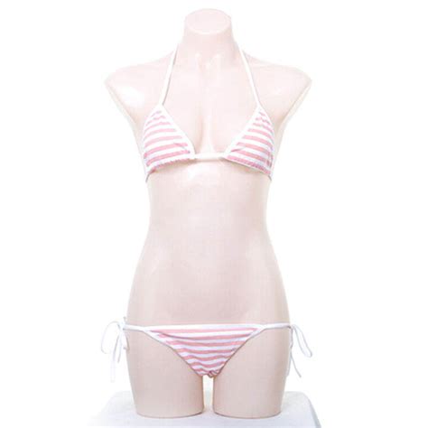 Phytr Hot Japanese Sweet Lolita Swimsuit Swimwear Cosplay Costume Stripe Bikini Suit Lazada