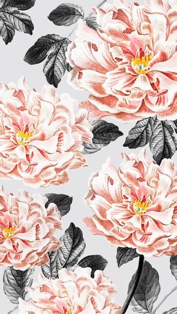 Free Vector | Floral peony wallpaper