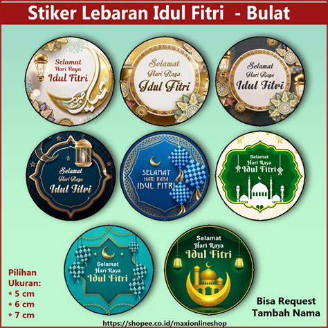 Jual Stiker Toples Lebaran Sticker Bulat Stiker Idul Fitri Stiker