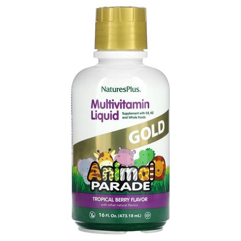 NaturesPlus, Children's Animal Parade Gold Multivitamin Liquid ...
