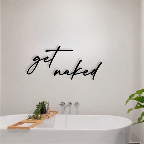 Get Naked Badezimmer Deko Schriftzug D Aus Holz Etsy De