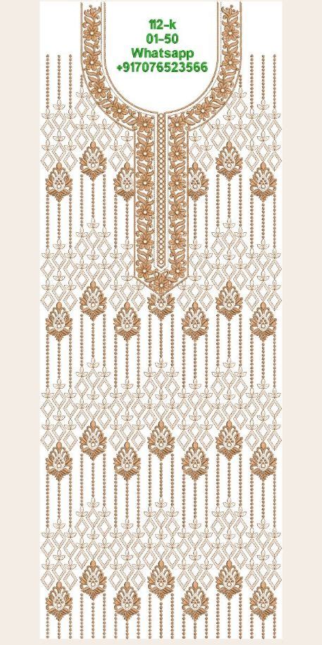 Panel Single Head Top Duppata Embroidery Design In