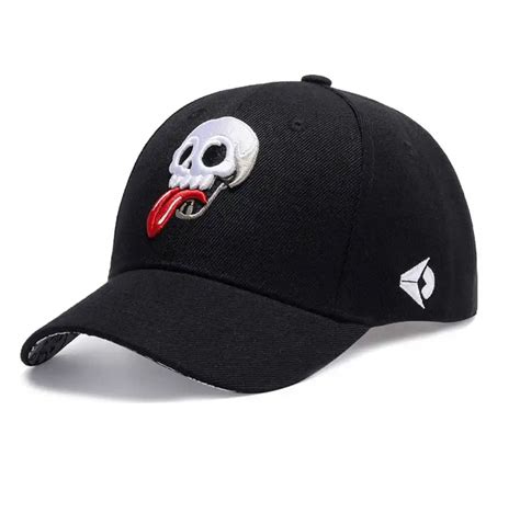 Brand Design Baseball Cap Funny Skull Embroidery Cap Men Hip Hop Caps Embroidered Logo Summer ...