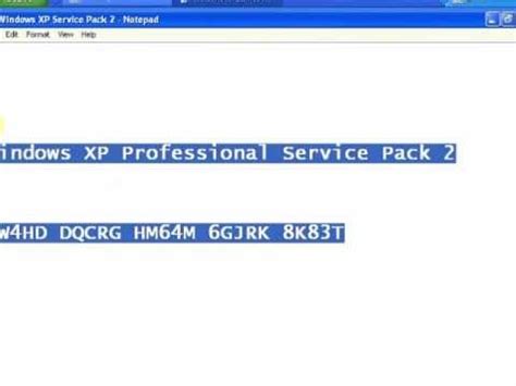 Windows Xp Professional Service Pack 2 Product Key YouTube