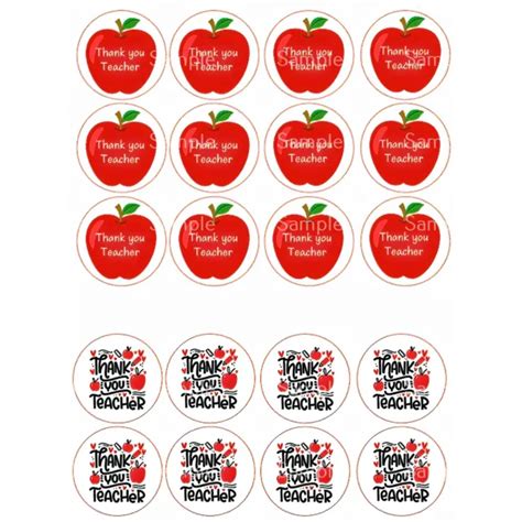 20 X Thank You Teacher Pre Cut Edible Wafer Cupcake Toppers V2 £3 99