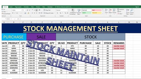 How To Maintain Stock Sale Purchase In Excel 2023 Youtube