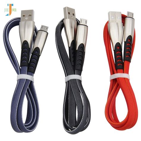 Cable Micro Usb Trenzado Plano De Aleaci N De Zinc Cargador Usb De