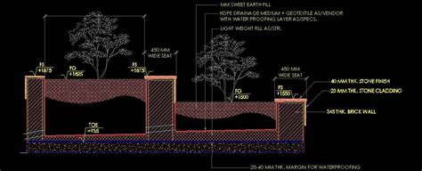 Typical Garden Planter Section Dwg Detail Plan N Design Ceiling