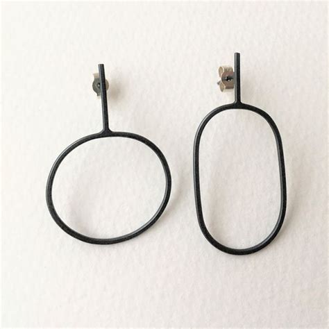 Irregular Oval Earrings Contemporary Earrings By Contemporary Jewellery Designer Ann