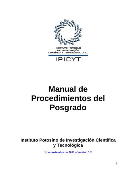 PDF Manual De Procedimientos Del Posgrado 2012 08 18