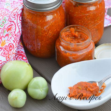 Green Tomato Pickle Aayi S Recipes