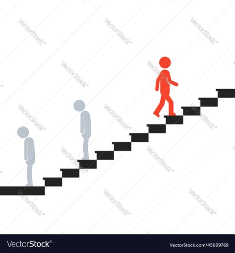 Person Climbing Stairs Like Successful Royalty Free Vector