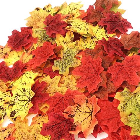 Amosfun 40pcs Maple Leaves Artificial Fall Leaves Decorations Thanksgiving Autumn