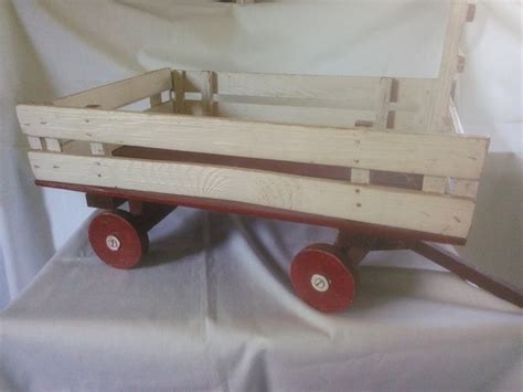 Vintage Red Wagon Small Wagon Red Wagon Wagon With Wood - Etsy