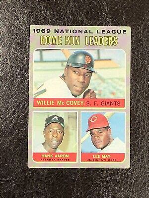 1970 Topps 1969 NL Home Run Leaders Hank Aaron Willie McCovey 65 VG EX