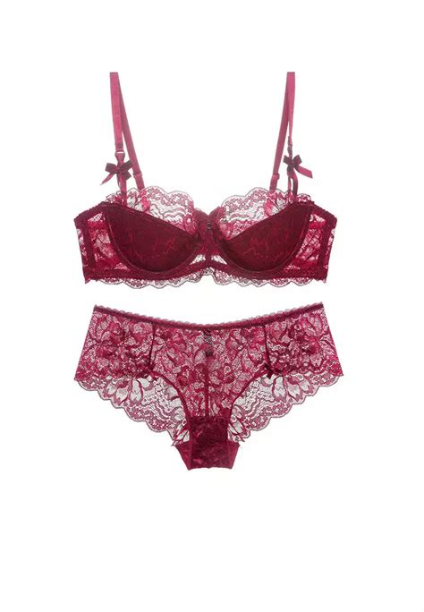 Buy Zitique Seductive Lace Lingerie Set Bra And Panty Wine Online Zalora Malaysia