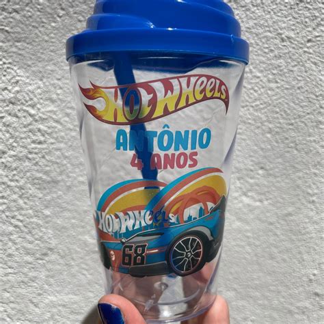 Copo Canudo Ml Hot Wheels Elo Produtos Especiais