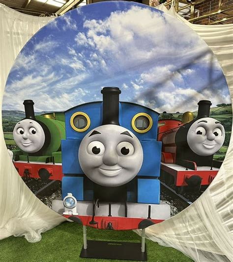 NEW-015 Thomas & friends Theme 2m Round Backdrop Thomas Backdrop Circle ...