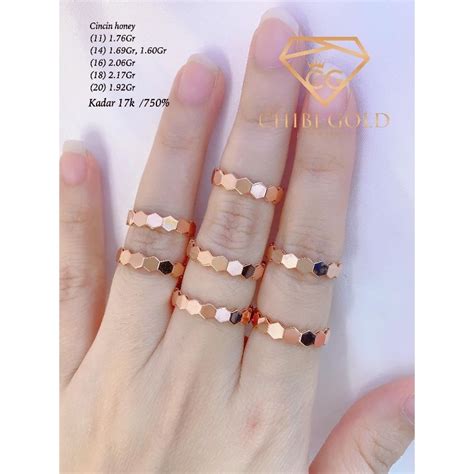 Jual CHIBI GOLD Cincin Honey Emas 750 Kadar 17k Chibigold Shopee