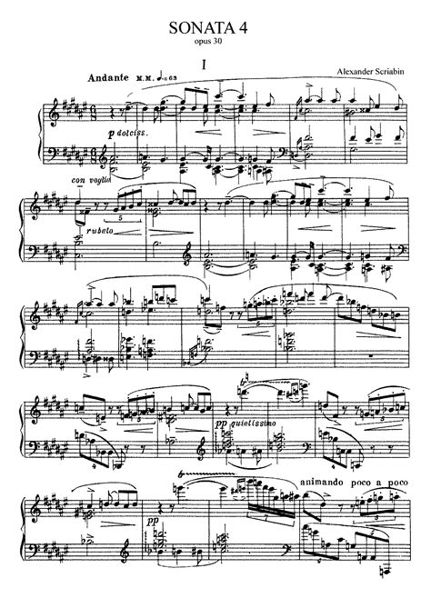 Piano Sonata No.4, Op.30 (Scriabin, Aleksandr) - IMSLP: Free Sheet ...