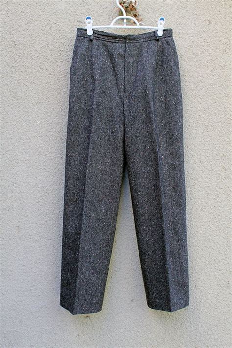 Vintage Gray Women S Wool Pleated Dress Pants