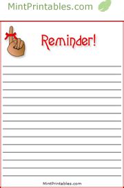 Free Printable Reminders