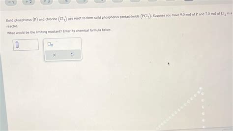 Solved Solid Phosphorus P And Chlorine Cl Gas React To Chegg