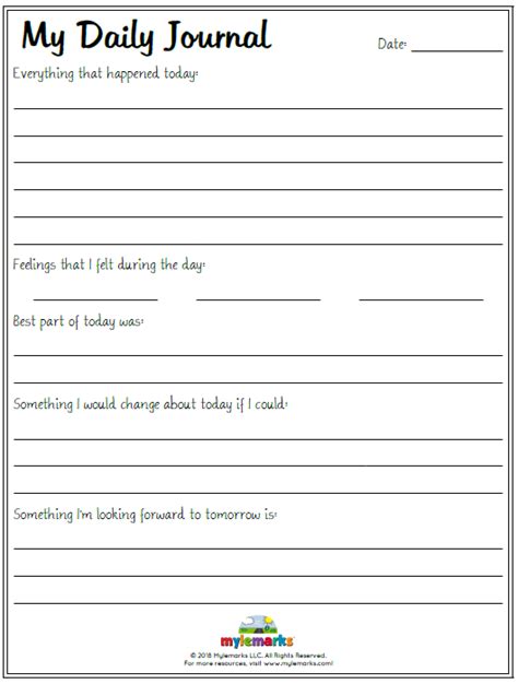 Journal Topics For Kindergarteners