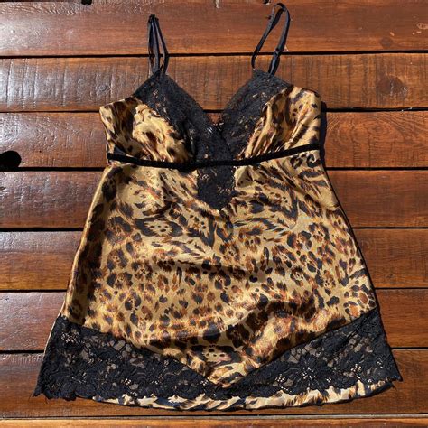 Soft Lingerie Cami Top With Cheetah Print And Depop