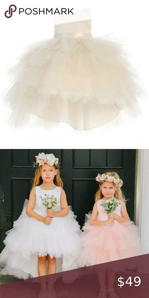 Tip Top Kids Ivory Royal Blue White Ruffle Dress Flower Girl Dresses